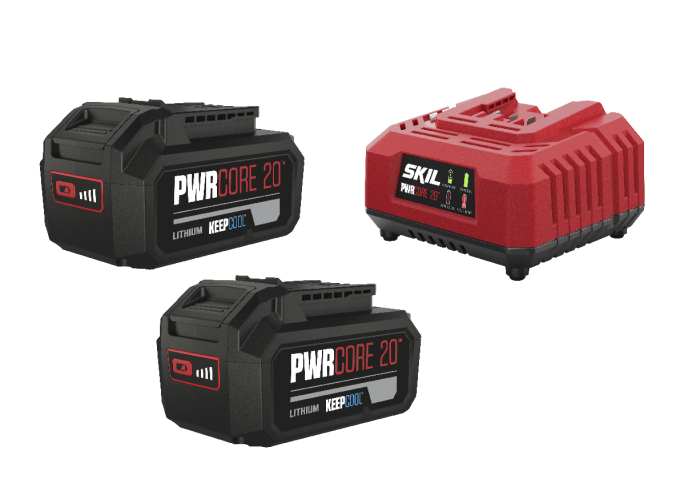 Accu's („20V Max” 4,0 Ah „KEEPCOOL™” Li-Ion) en oplader Accu's („20V Max” 4,0 Ah „KEEPCOOL™” Li-Ion) en oplader
