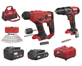 Accu-klopboormachine en accuboorhamer (combokit)