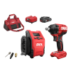 Kit combinato avvitatore a massa battente a batteria «brushless» e compressore ad alta pressione a batteria thumbnail